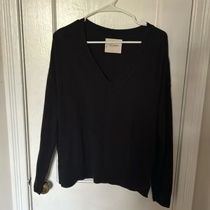 Lucky brand black, medium deep V-neck sweater